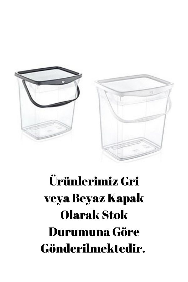 5DM-6 L Detergent Box - Machine Pattern - With Lid And Handle - Transparent 1
