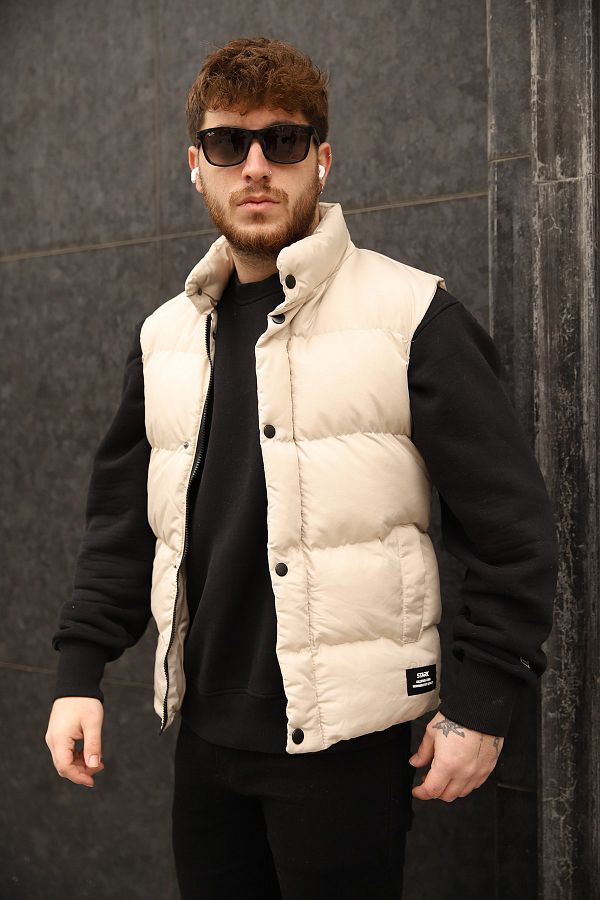 Moderk Men s Cream Puffer Vest Trendyol