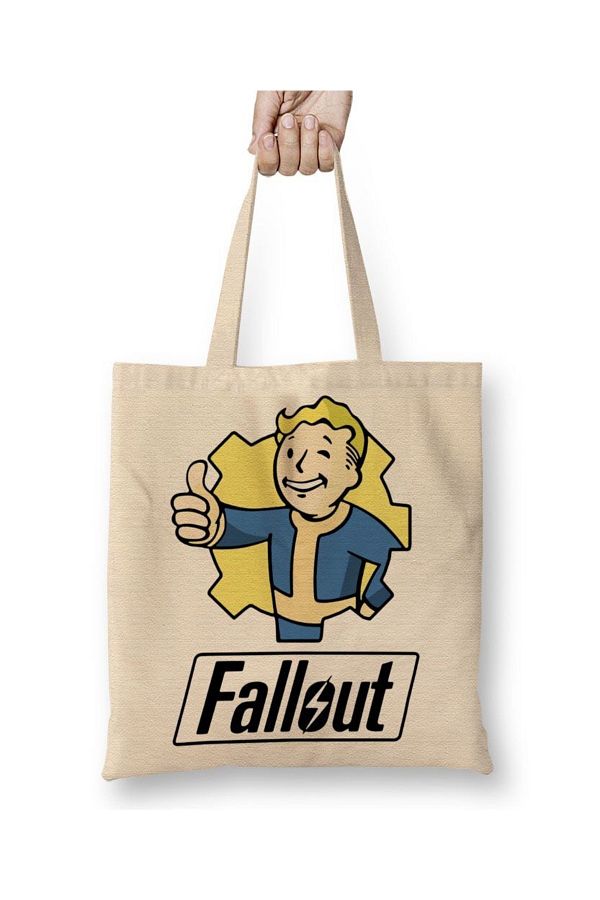 Baskı Dükkanı-Fallout Vault Size Tote Bag Long Handle 1