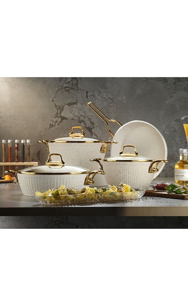 Maya-Lines 7 Piece Granite Pot Set 1