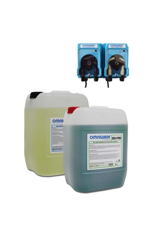 Omniwash-Industrial Dishwasher Dosing Pump and Detergent Set 1