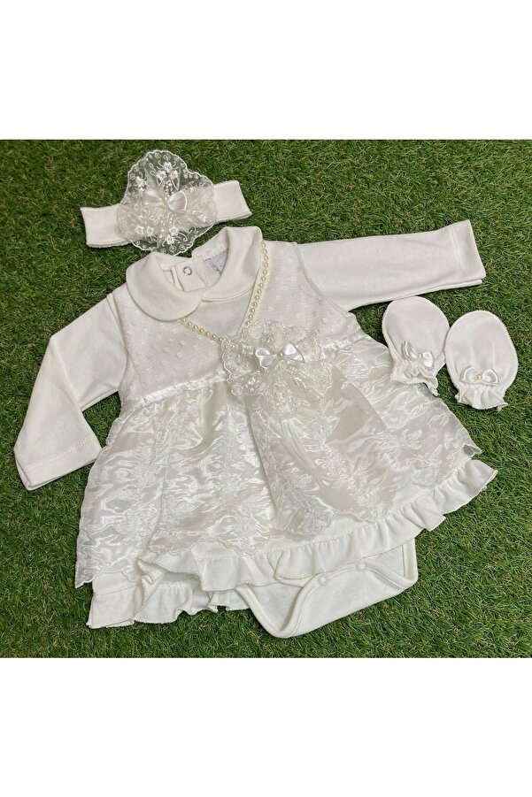 Sönmez Baby Kruvaze Jile Çıtçıtlı Iç Badili Kız Bebe Elbise