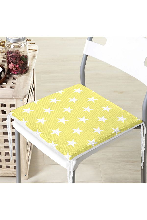 Realhomes-Modern Star Patterned Digital Printed Zippered Chair Cushion 1