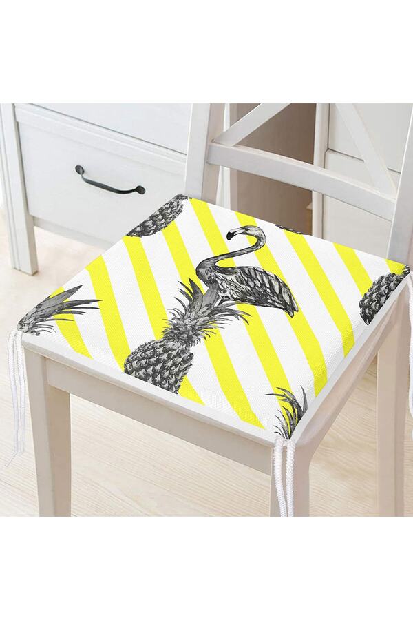 Realhomes-Flamingo Themed Digital Printed Zippered Chair Cushion 1