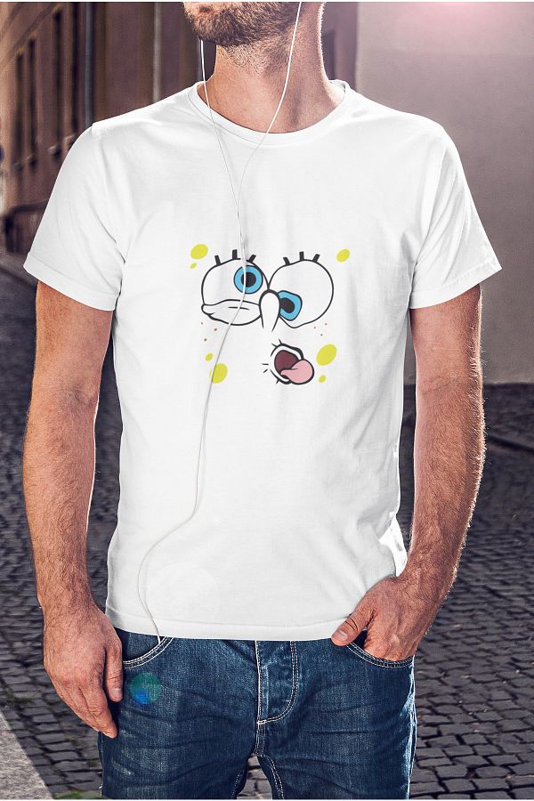 Kio Tasarım-Tricou cu imprimeu cu personaje SpongeBob Squarepants, 100% bumbac, pentru bărbați 1