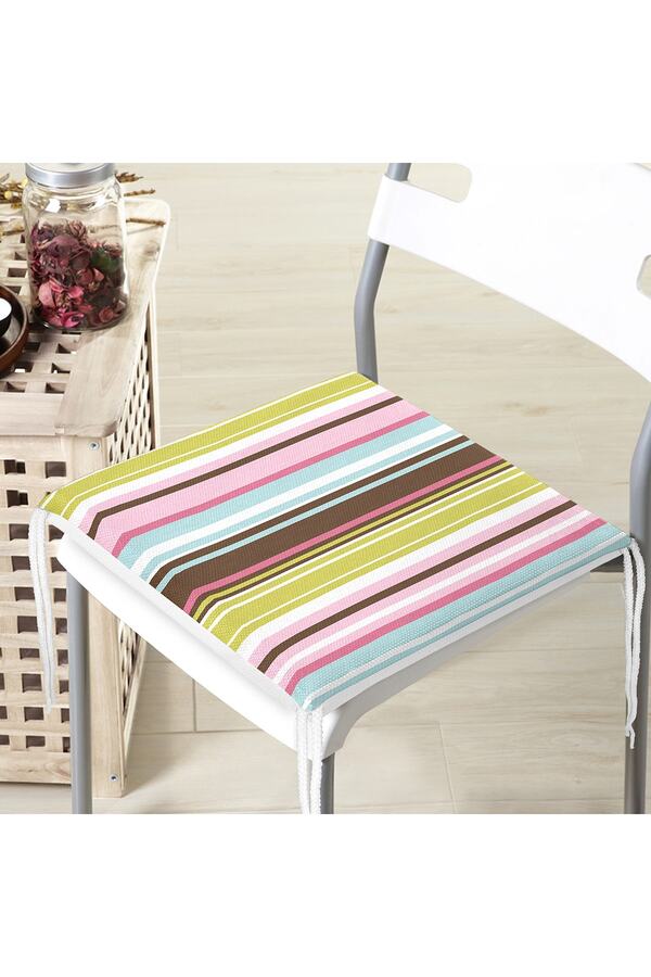 Realhomes-Colorful Striped Digital Printed Modern Zippered Chair Cushion 1