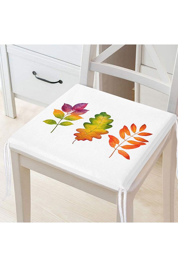 Realhomes-Modern Colorful Leaf Patterned Digital Printed Zippered Chair Cushion 1