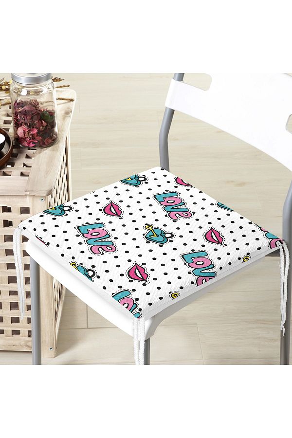 Realhomes-Popart Motif Digital Printed Special Design Modern Zippered Chair Cushion 1