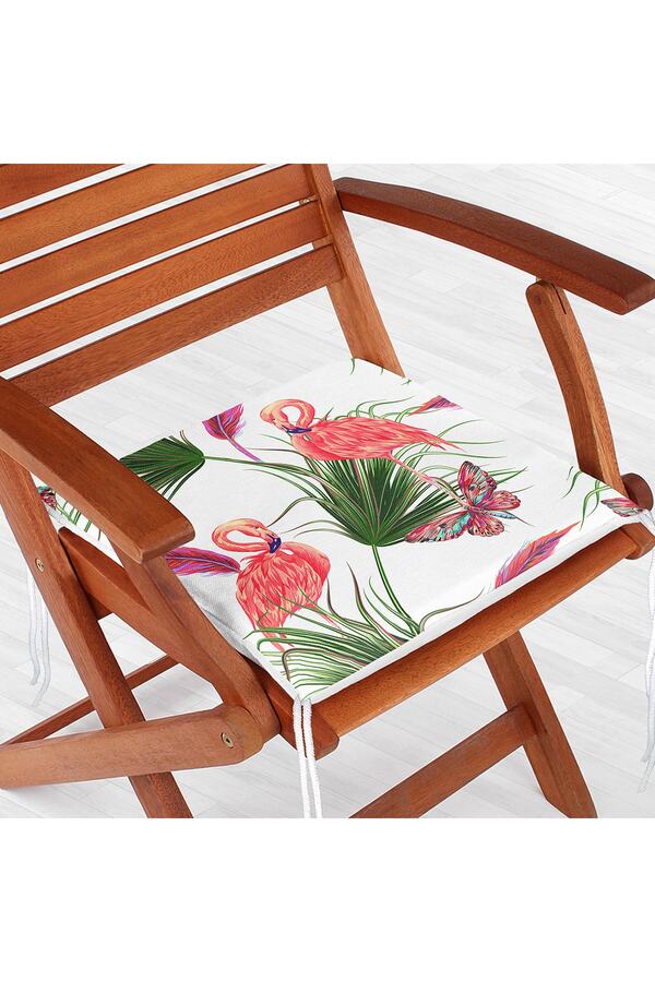 Realhomes-Flamingo Pattern Digital Printed Modern Zippered Chair Cushion 1