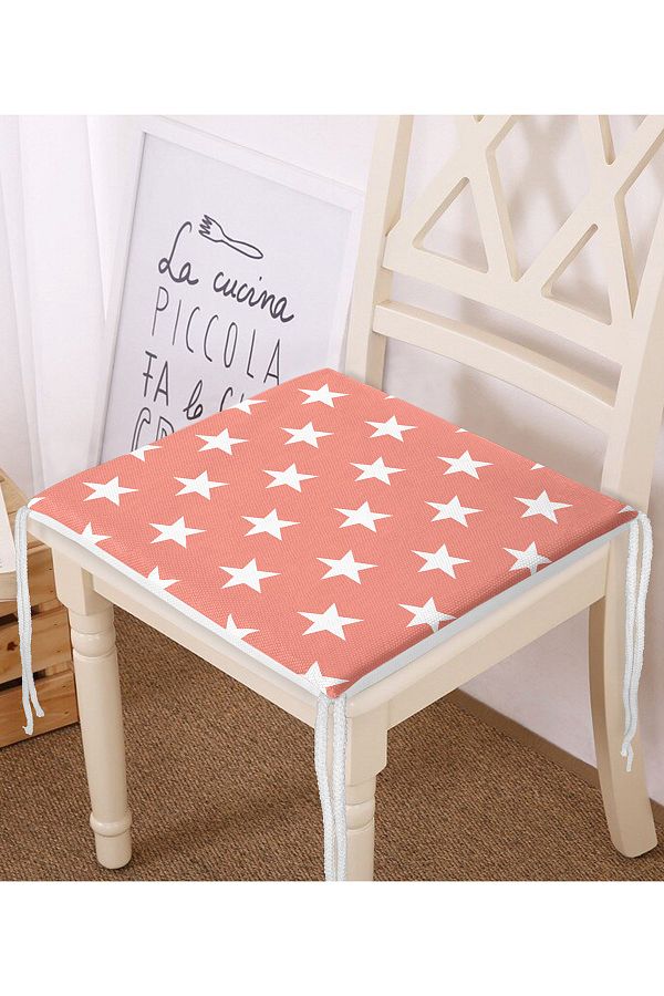 Realhomes-Modern Star Patterned Digital Printed Zippered Chair Cushion 1