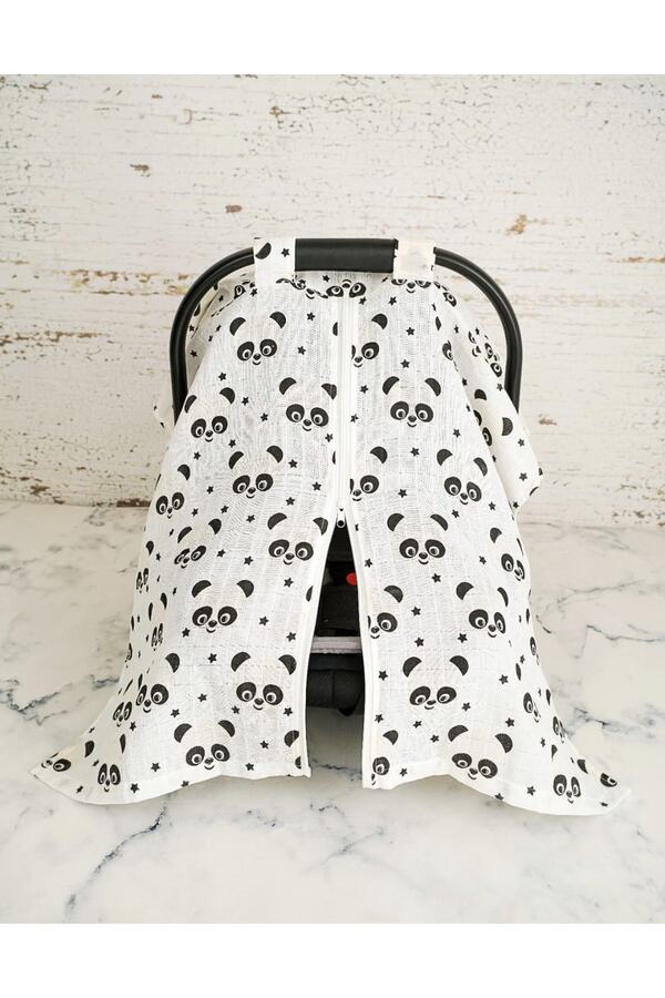 JUNİPERUS Panda Müslin Puset Örtüsü Fermuarlı