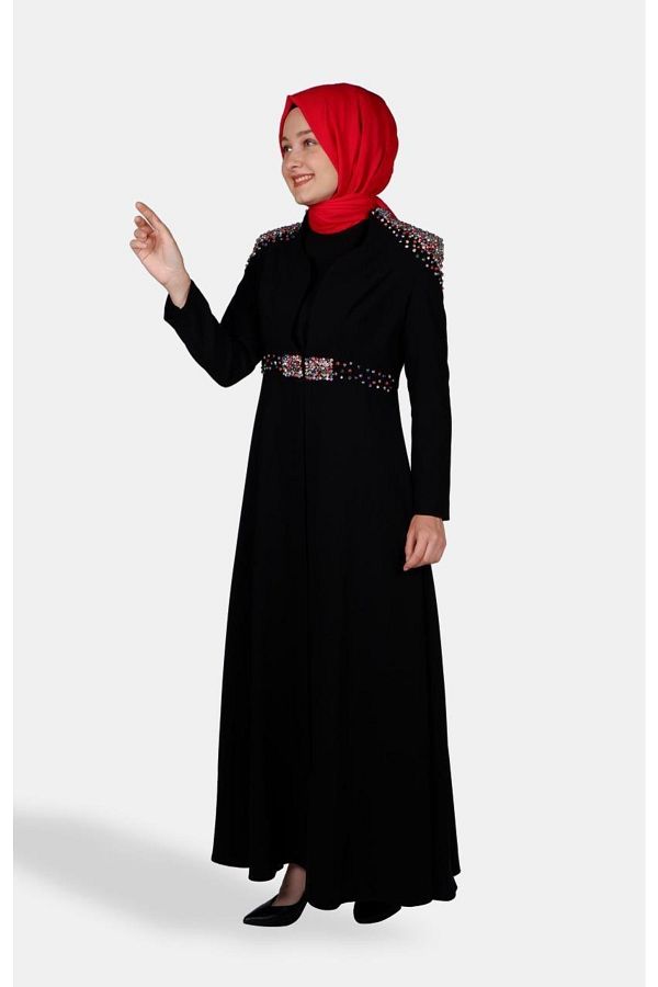 White Corner White Corner Abaya 2168 Black Trendyol