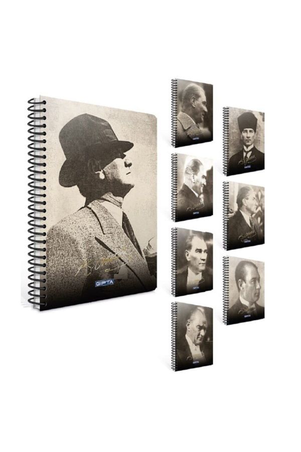 Gıpta-Ataturk Spiral Offset Pp Covered Notebook (a4)-100 Sheets ( Checkered) 1