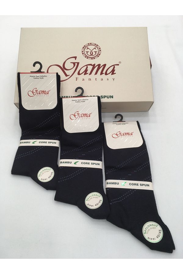 Gama Çorap-3 броя тънки летни мъжки чорапи от бамбук, 100% естествени, без найлон, с шарки 1