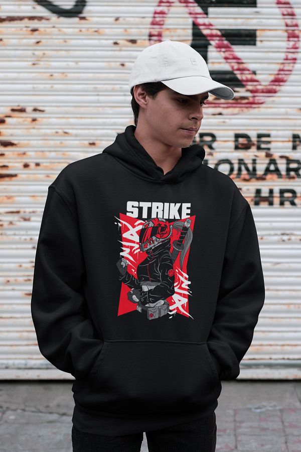 King Crow Strike Black Hooded Sweatshirt Hoodie Trendyol
