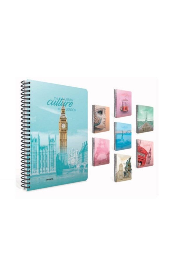 Gıpta-Megapol Spiral Offset Pp Cover Notebook (a4) 100 Sheets (Striped) 1