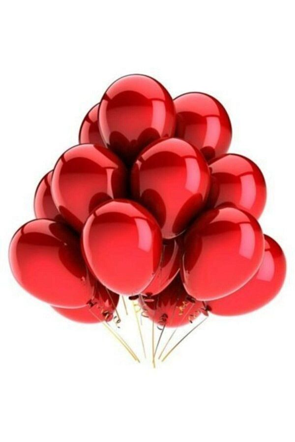 parti sürprizi-Red Metallic Latex Balloon 10 Pieces 1