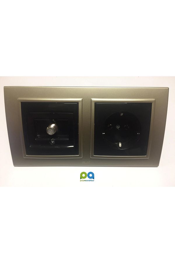 ELBİ-Zena Black Titanium Double Set - Grounded Socket and Frame 1