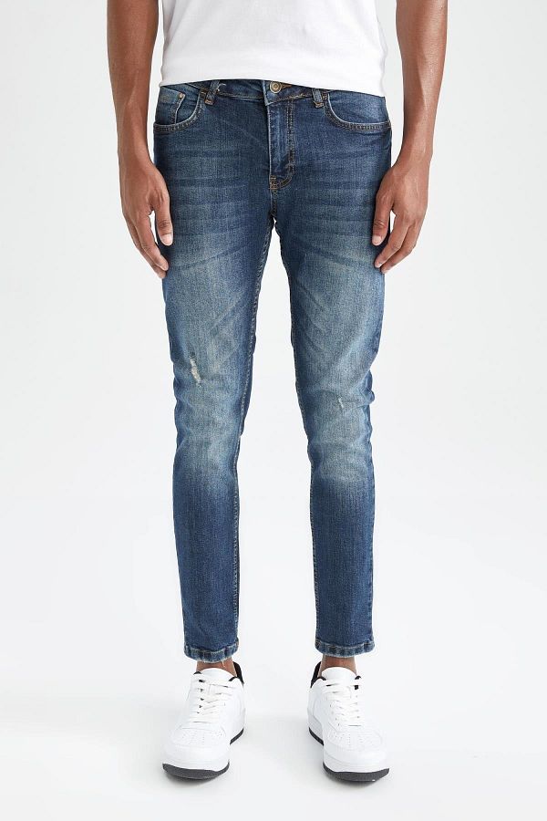 DeFacto-Pantaloni îngusti de jeans cu talie normală super slăbiți 1