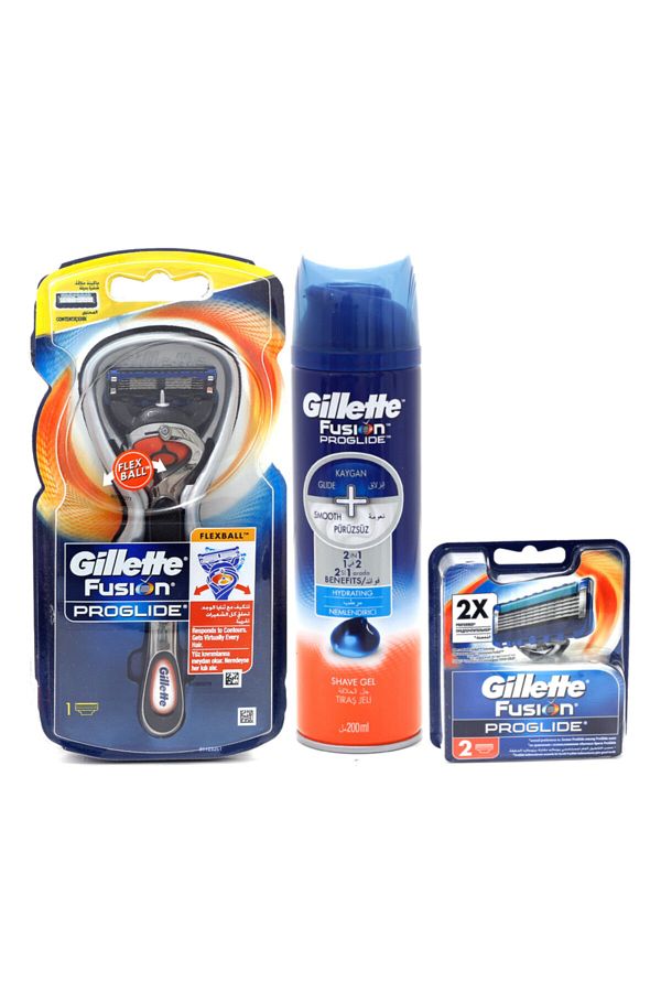 Gillette-Flexball 1 Up+2 Pack Refill+200 ml Proglide Gel 1