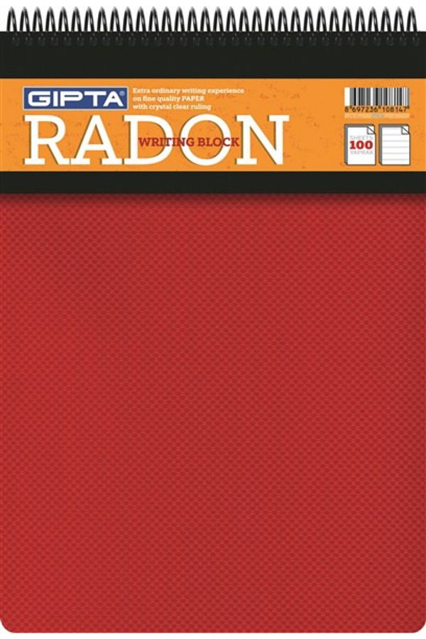 Gıpta-Radon Spiral PP Cover Memo Pad (a5)-100 Sheets Checkered 1