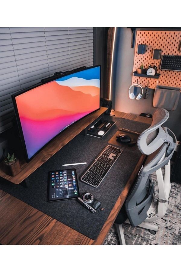 garaccu-Felt Desk and Mouse Mat Pad for Office Gamer and Study Desk 50x120 Cm (Custom Size) 1