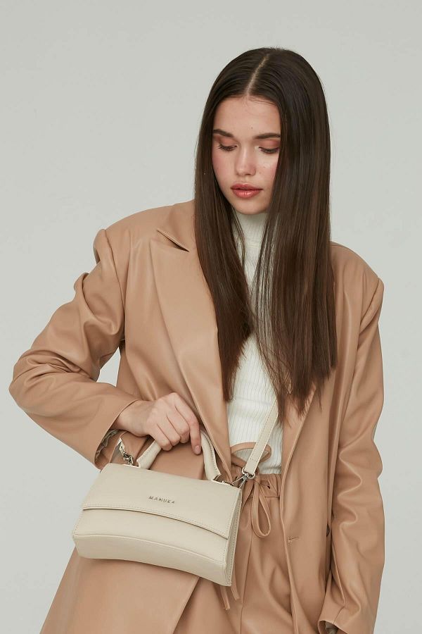 Manuka-Textured Leather Bag Beige 1