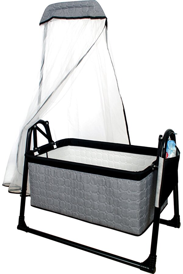 Aluç Bebe Btrend Anne Yanı Sepet Beşik Derin Ve Sabitlenme Özellikli Cepli Beşik-gri