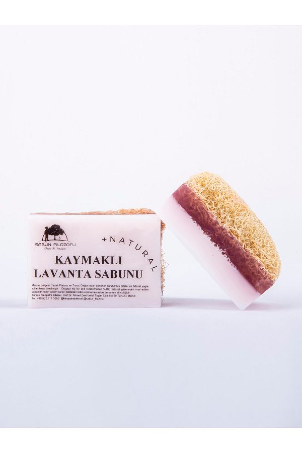 Sabun Filozofu-Creamy Lavender Soap 130gr. Extra Large Size Pumpkin with Fiber 1