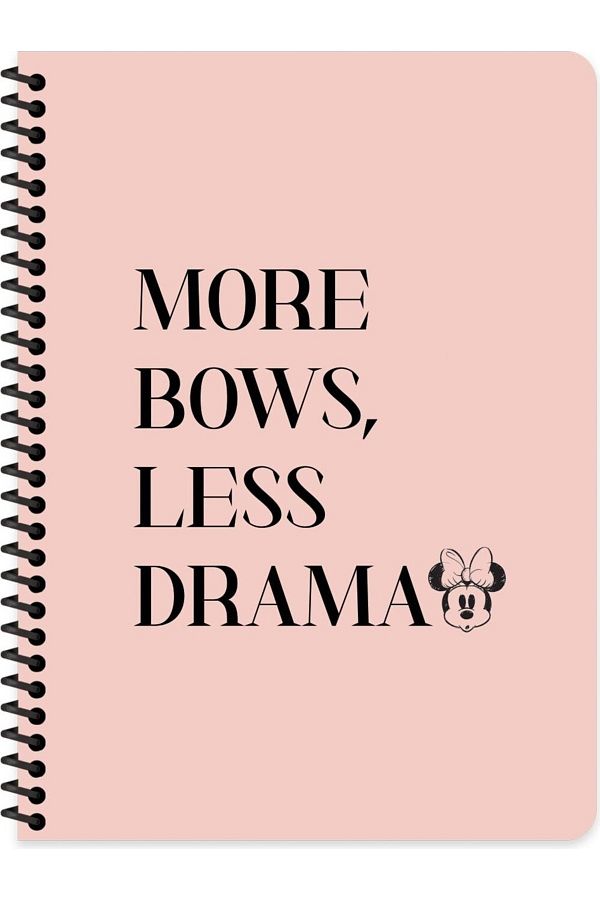 Minnie Mouse-16.5x22.5 Checked Notebook - More Bows, Less Drama (80 Sheets) 1