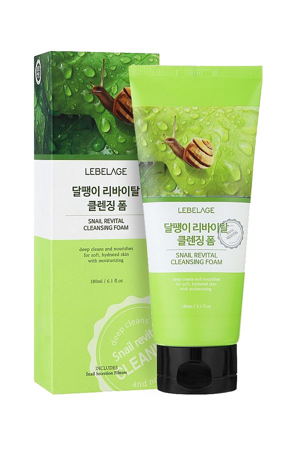 LEBELAGE-Revitalizing Cleansing Foam Containing Snail Extract Snail Revital Cleansing Foam 180 Ml 1