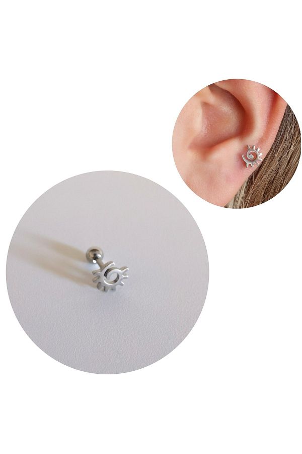 Bylin Surgical Steel Sun Cartilage Piercing Bar Length 6 Mm 1 Piece Trendyol
