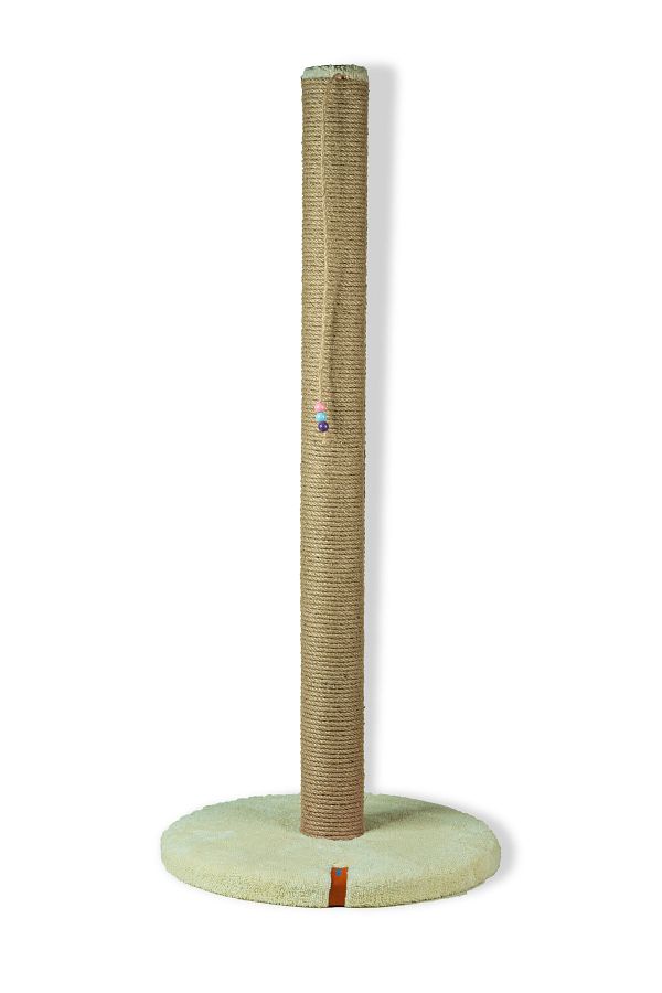 PUGALO-80 Cm Scratching Board Cylinder Base Long Catnip Scratching Board Cream 1