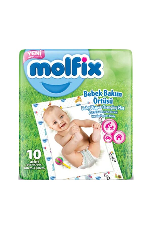 Molfix Bebek Bakım Alt Açma Örtüsü 60x60 cm 10 Adet