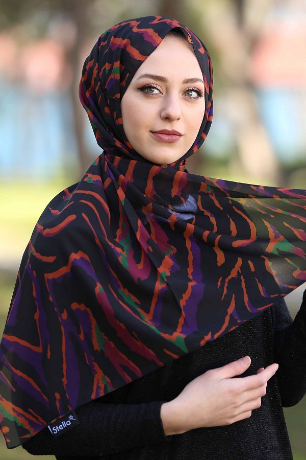 Stella-Hot Colored Zebra Pattern Shawl 72x180cm 1