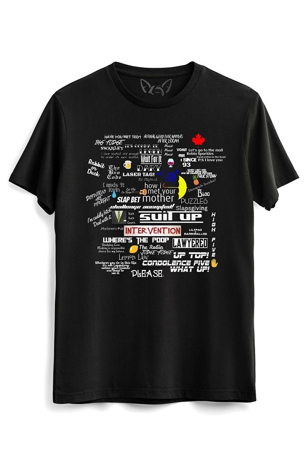 Alfa Tshirt How I Met Your Mother Illustrated Printed Black T shirt Trendyol