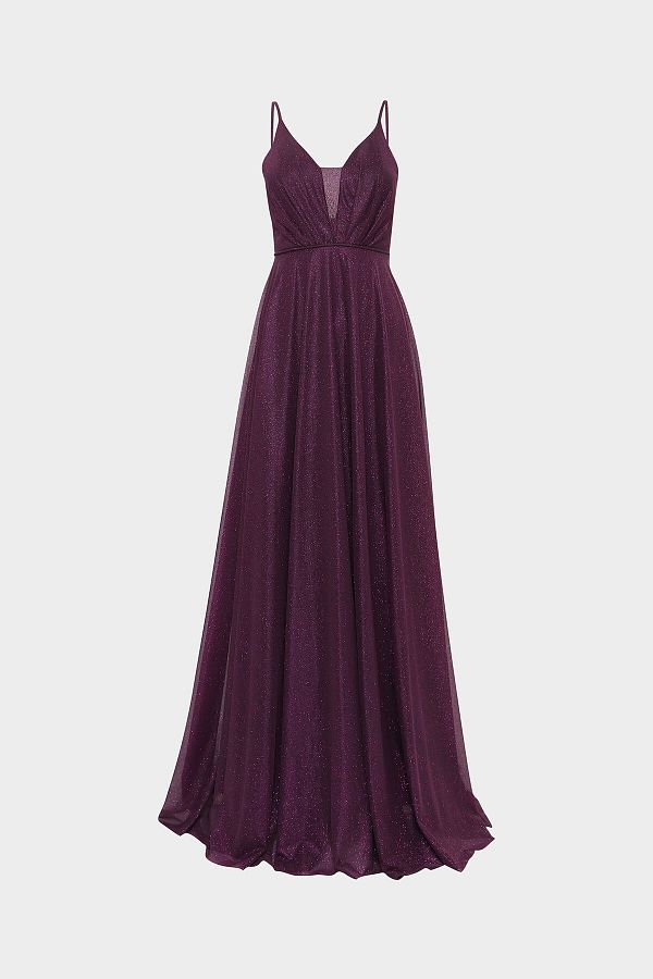 Açelya Okcu-Women's Strappy Glitter Evening Dress 1