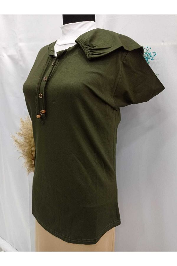 Sel Tekstil-2022 Model Normal Size Elastic Sleeves and Collar Drawstring Mother's Blouse 1
