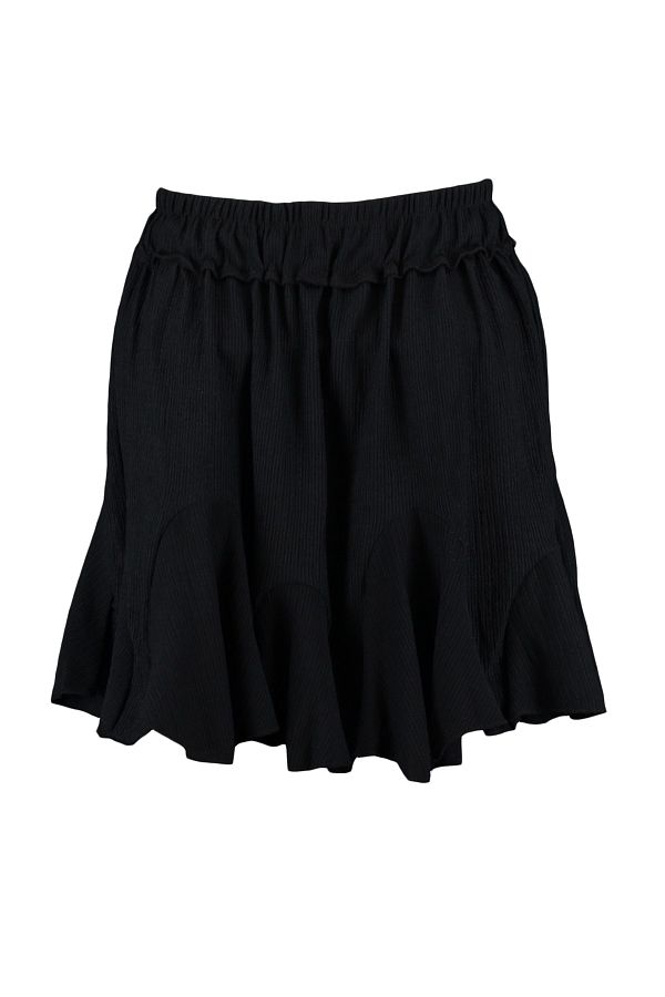 Trendyol Collection Black Skirt Ruffle Regular Waist Wrap Textured Mini Knitted Skirt TWOSS21ET0056 Trendyol