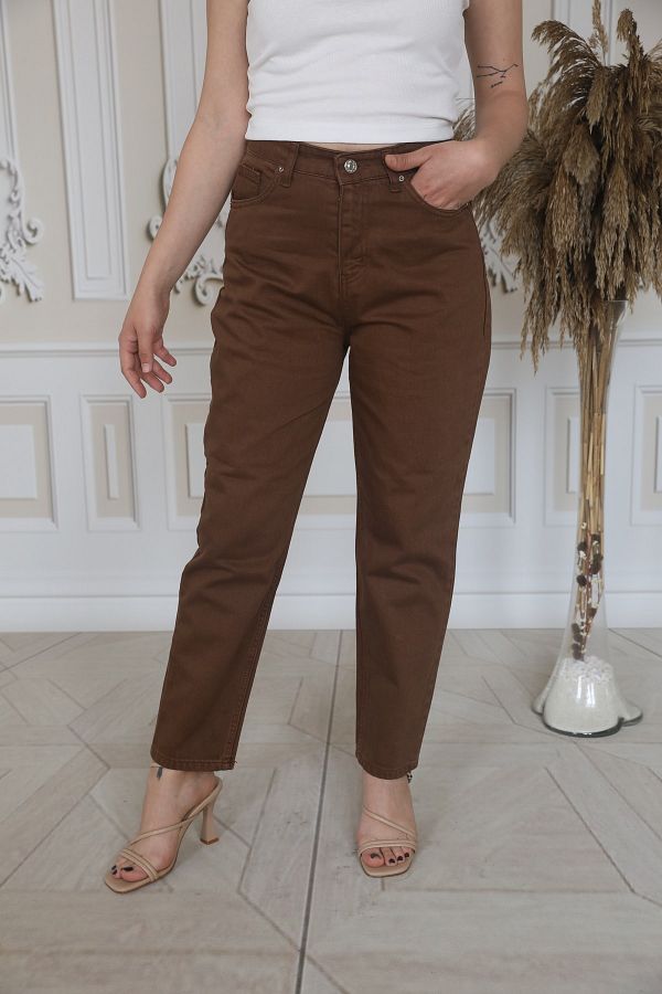 La Brezza-Brown Mom Jeans 1