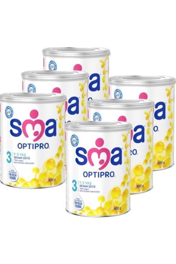 SMA 3 Optipro Devam Sütü 800 gr X 6 Adet