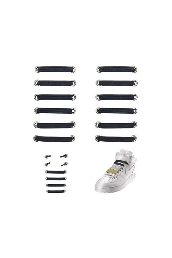 Dopar-Practical Flat Flexible Shoelaces Elastic Laces 1 Pair-12 Pieces 1
