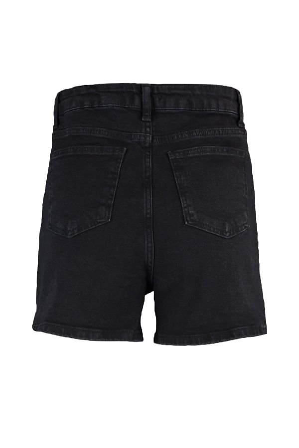 Trendyol Collection Schwarze Mom Jeansshorts mit hoher Taille TWOSS20SR0210 Trendyol