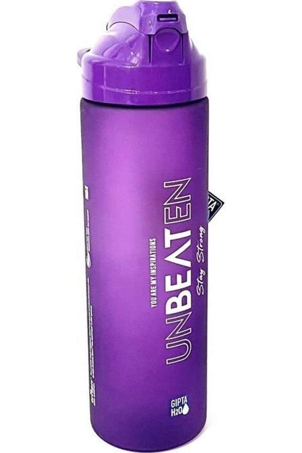 Gıpta-Purple Unbeaten Tritan Painted Patterned Flask with Straw 600ml 1