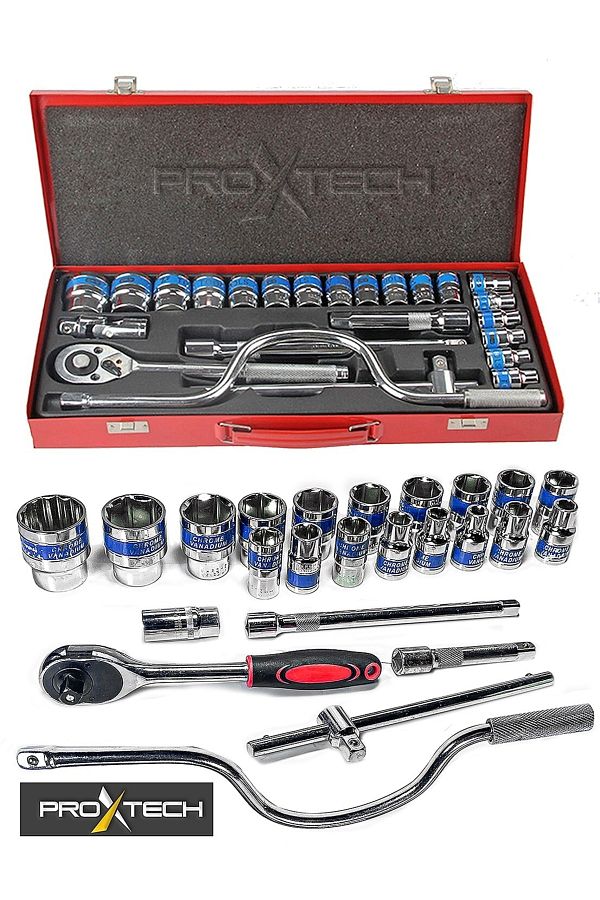 PROXTECH-Professional Metal Boxed 24Pcs/Set Ratchet Sleeve Tool Set Auto Mechanic Socket Set 1