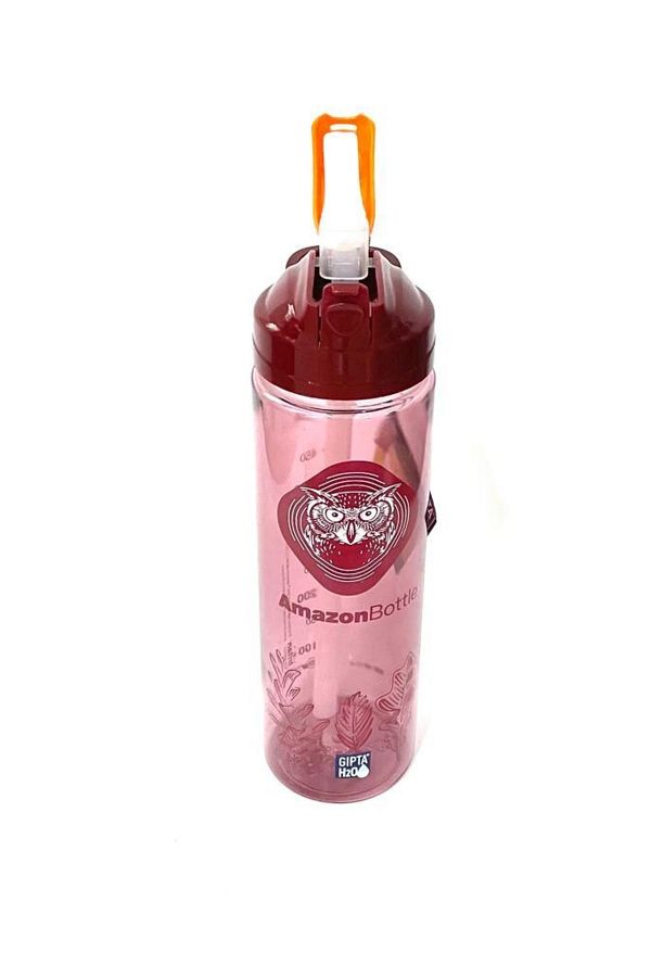 Gıpta-Claret Red Amazon Tritan Flask with Straw 600ml 1