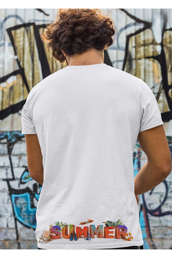 creaTshirt Crea tshirt summer Back Hem Printed Crew Neck Men s T shirt Trendyol