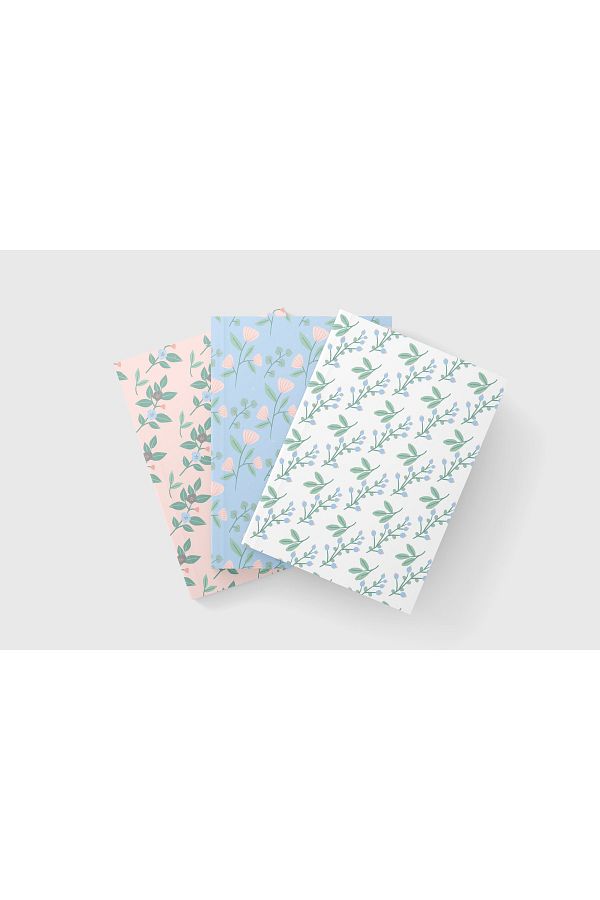 daystore-Notebook Set Iv - 3 Pieces - A5 - Plain, Striped, Dotted - Cardboard Cover 1