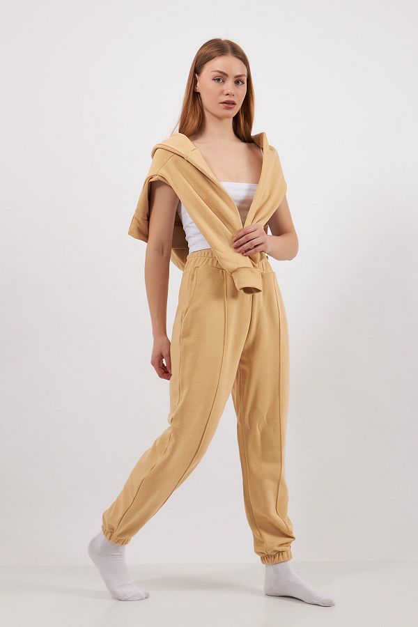 SevdeUgur Cream Tracksuit Set for Women Jogger Sweatshirt Collection Trendyol