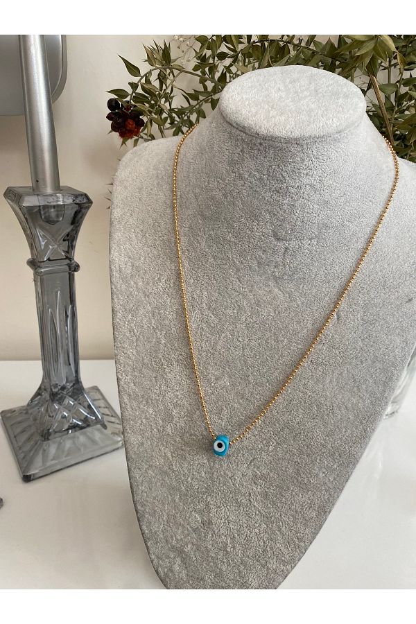 ACCESSORIES WORLD-Blue Beaded Women's Necklace - Eye Glass Bijouterie 1